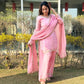 Blush Pink Satin Silk Kurta Salwar Set for Festive and Wedding Wear