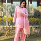 Blush Pink Satin Silk Kurta Salwar Set for Festive and Wedding Wear