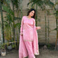 Blush Pink Satin Silk Kurta Salwar Set for Festive and Wedding Wear