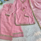 Blush Pink Satin Silk Kurta Salwar Set for Festive and Wedding Wear
