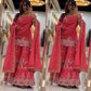 Royal Red Embroidered Sharara Set for Wedding and Festive Wear