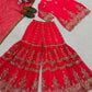 Royal Red Embroidered Sharara Set for Wedding and Festive Wear