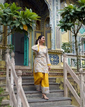 Mustard Paisley Farshi Set