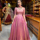 Rose Gold Two Tone Silk Lehenga Set for Wedding and Festive Wear (1 Dress 4 Way to Wear)