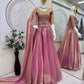 Rose Gold Two Tone Silk Lehenga Set for Wedding and Festive Wear (1 Dress 4 Way to Wear)