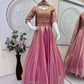 Rose Gold Two Tone Silk Lehenga Set for Wedding and Festive Wear (1 Dress 4 Way to Wear)