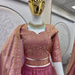 Rose Gold Two Tone Silk Lehenga Set for Wedding and Festive Wear (1 Dress 4 Way to Wear)