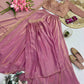 Rose Gold Two Tone Silk Lehenga Set for Wedding and Festive Wear (1 Dress 4 Way to Wear)