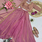 Rose Gold Two Tone Silk Lehenga Set for Wedding and Festive Wear (1 Dress 4 Way to Wear)