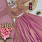 Rose Gold Two Tone Silk Lehenga Set for Wedding and Festive Wear (1 Dress 4 Way to Wear)