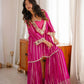 Magenta Mirror Sharara Suit