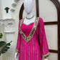 Magenta Mirror Sharara Suit