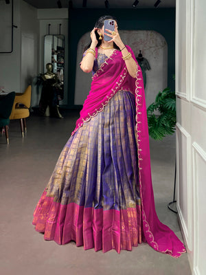 Violet Zari Silk Lehenga