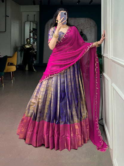 Violet Zari Silk Lehenga