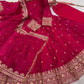 Royal Rani Satin Silk Embroidered Gown Set for Wedding and Festive Wear