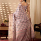 Floral Lichi Silk Saree with Zari Border