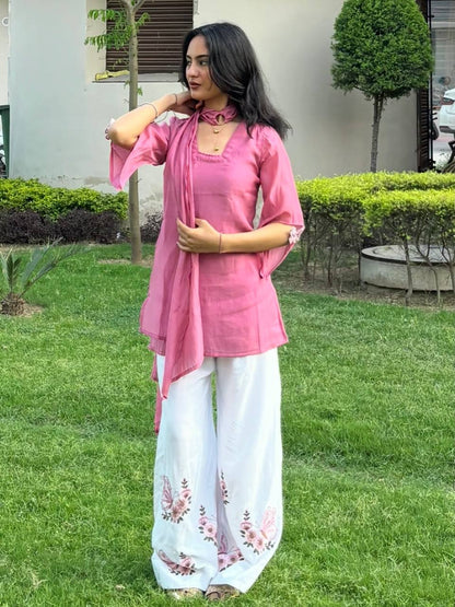 Rose Butterfly Palazzo Set