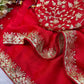 Red Zari Sequin Saree