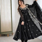 Embroidered Crunchy Silk Anarkali Gown Set