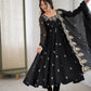 Embroidered Crunchy Silk Anarkali Gown Set
