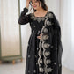 Embroidered Crunchy Silk Anarkali Gown Set