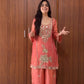 Coral Mirror Work Kurta Set
