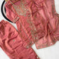 Coral Mirror Work Kurta Set