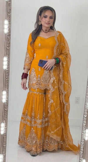 Marigold Sequin Sharara Set
