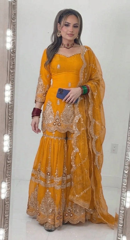 Marigold Sequin Sharara Set