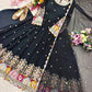 Peacock Border Anarkali Gown