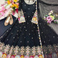 Peacock Border Anarkali Gown