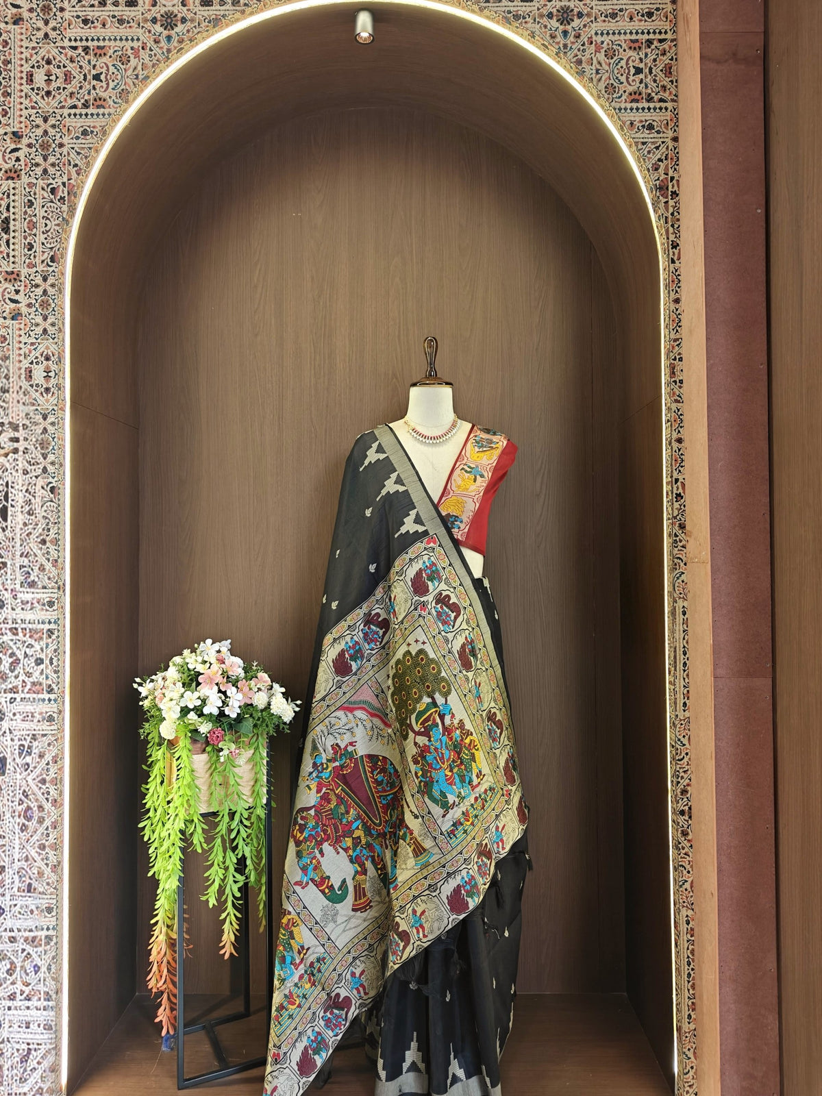 Kalamkari Temple Border Saree