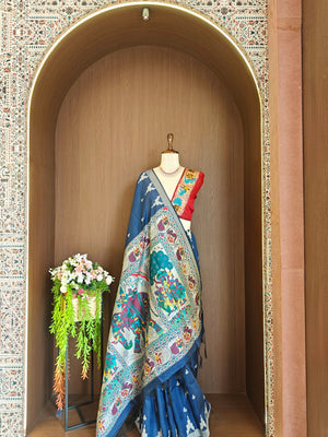 Kalamkari Temple Border Saree