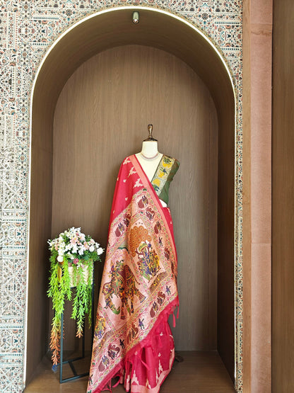 Kalamkari Temple Border Saree