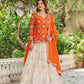 Embroidered Chinon Kurti with Tissue Silk Lehenga Set