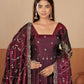 Shimmer Silk Cording Sequin Anarkali Gown Set