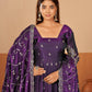 Shimmer Silk Cording Sequin Anarkali Gown Set