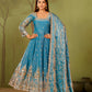 Shimmer Silk Cording Sequin Anarkali Gown Set