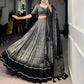 Grey Black Tussar Silk Kalamkari Lehenga Set for Wedding and Festive Wear