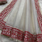 Ivory Twill Net Embroidered Saree for Festive and Wedding Wear