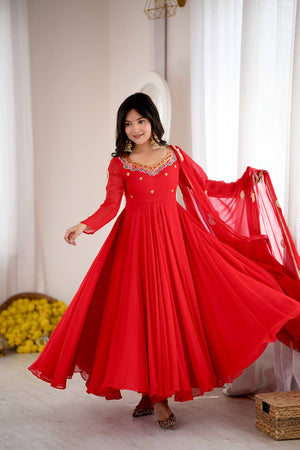 Coral Paisley Sequin Anarkali