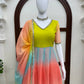 Pastel Ombre Digital Print Anarkali