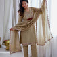 Beige Mirror Patchwork Kurta Set