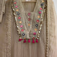 Beige Mirror Patchwork Kurta Set