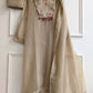 Beige Mirror Patchwork Kurta Set
