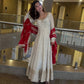 Ivory Sequin Anarkali Set