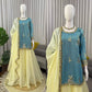 Premium Fendy Silk Palazzo Set with Mirror Work for Festive and Wedding Wear