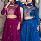 Embroidered Vichitra Silk Lehenga Choli