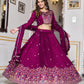Embroidered Vichitra Silk Lehenga Choli