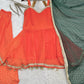 Pink Bandhej Peplum Set